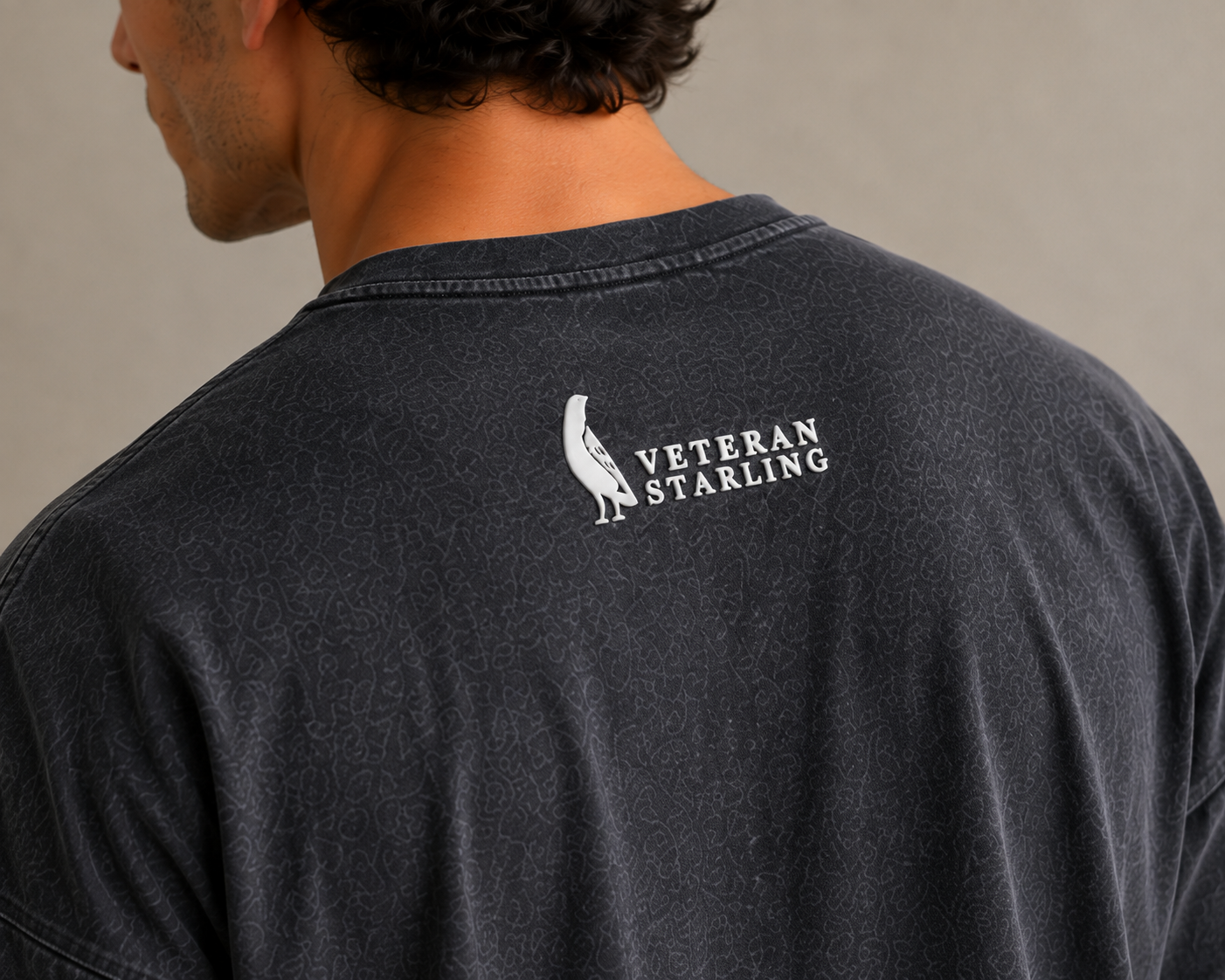 Focus Eagle Oversized Tee — Washed Charcoal