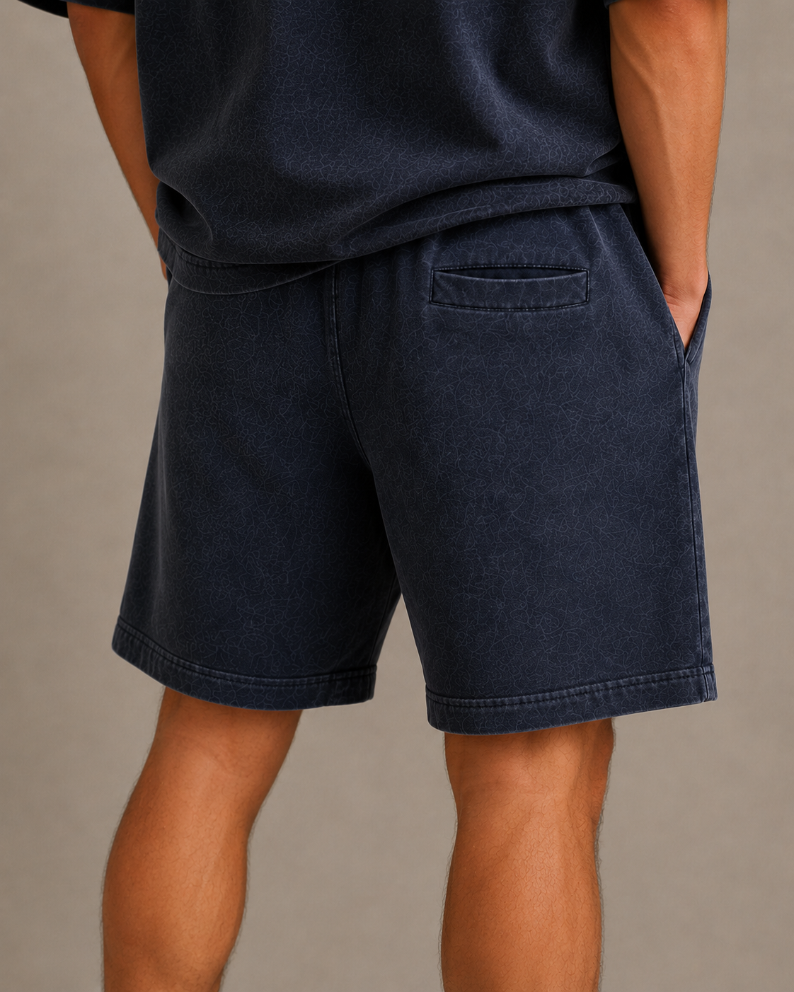 The Washed Short — Relaxed Fit Shorts in Washed Navy - شورت واسع كحلي باهت