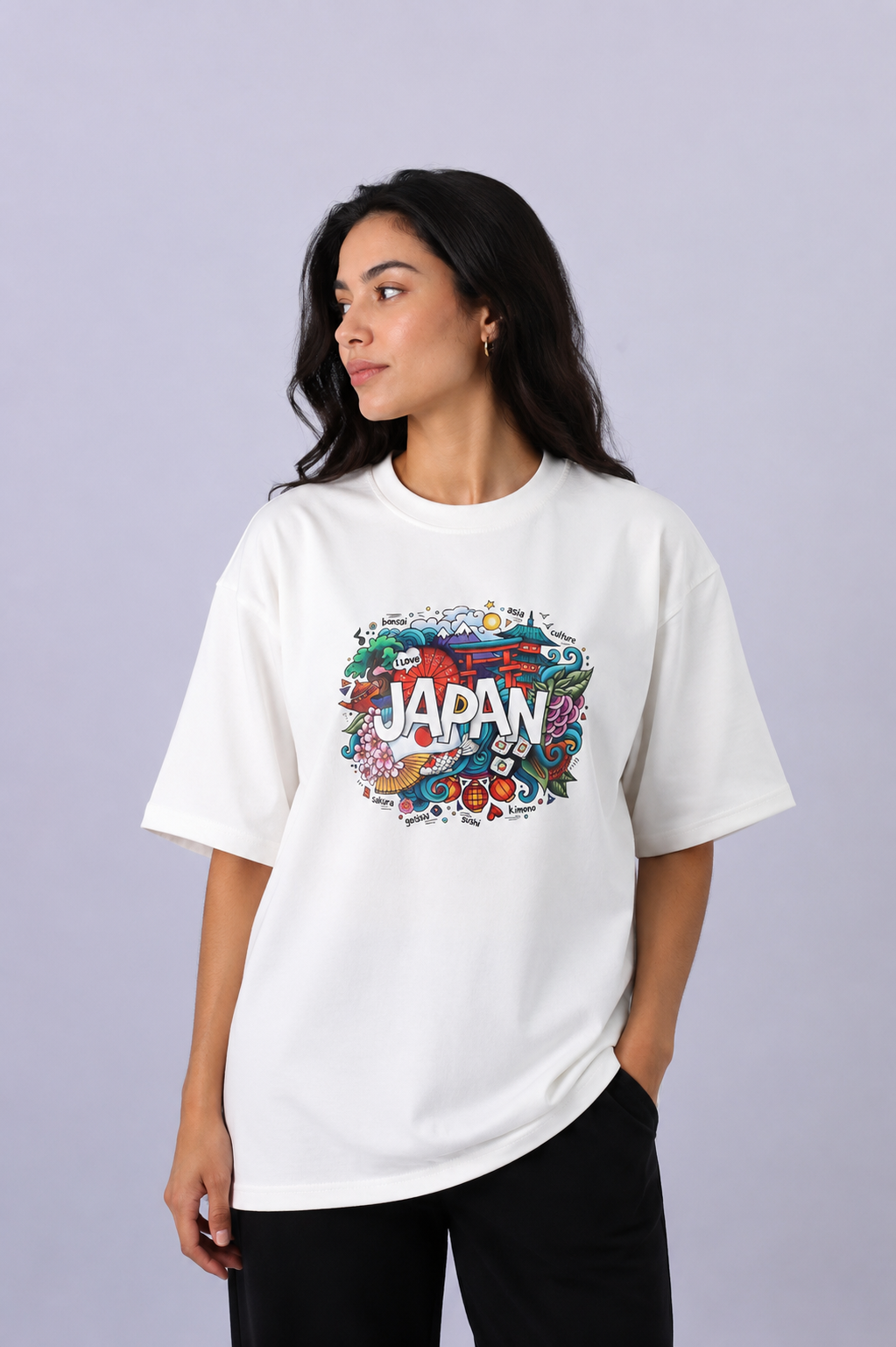 I Love Japan — Culture Graphic Oversized Tee