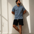 The Classic Polo — Muted Blue Piqué Shirt