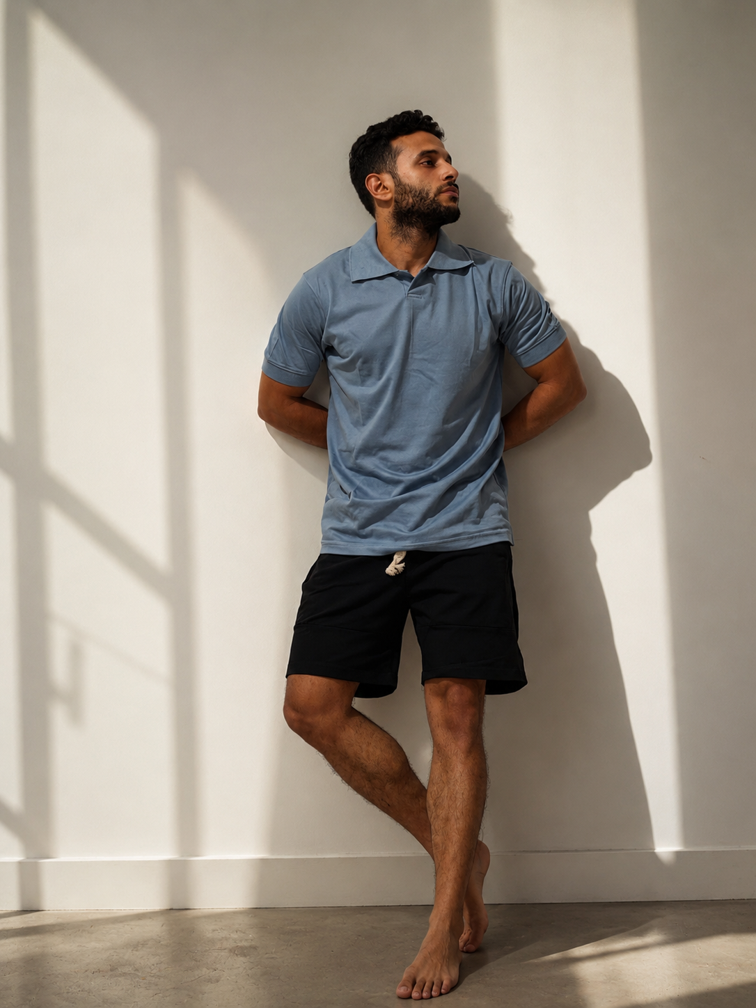 The Classic Polo — Muted Blue Piqué Shirt