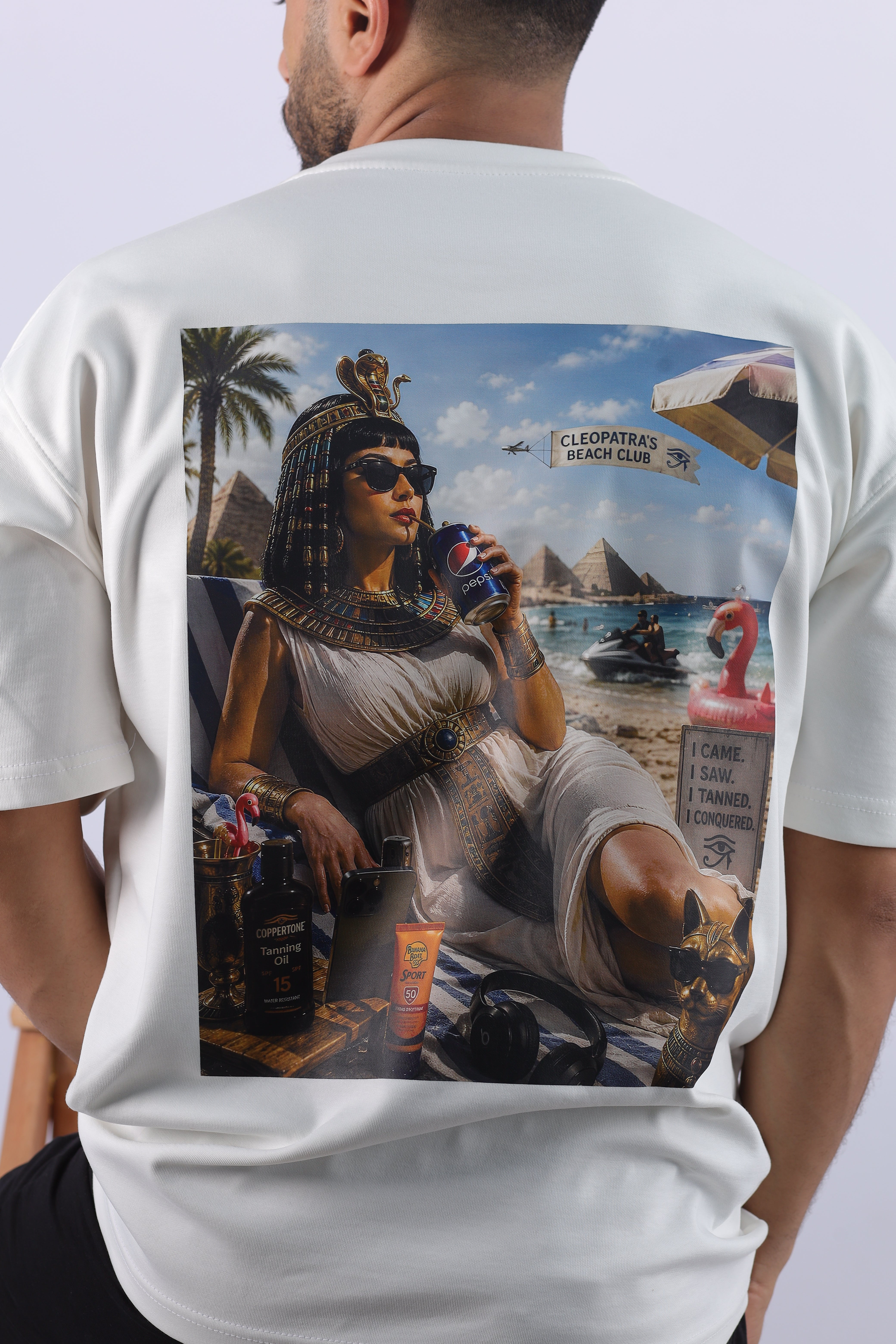 Cleopatra's Beach Club — Graphic Oversized Tee