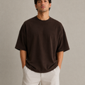 The Blank Piqué — Dark Chocolate Oversized Tee
