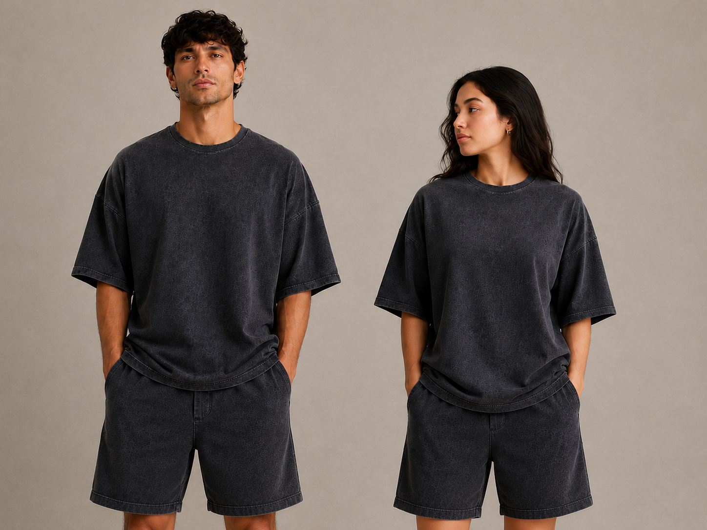 Acid Wash Oversized T-Shirt in Washed Navy